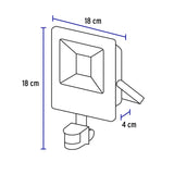 Reflector de 20W Incluye Sensor de Movimiento con Luz de Día