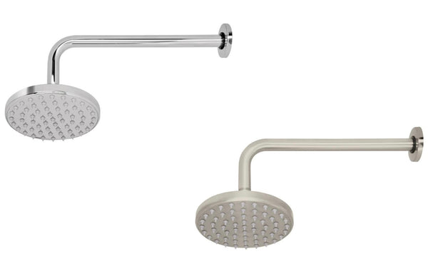 Regaderas de Plato Ancho Redondas 6" Disponible en Color Cromo y Satin (Modelo a Elegir)