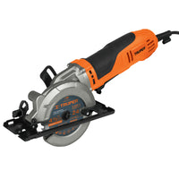 Sierra Circular Compacta 4 1/2” Profesional en Color Naranja con Gris