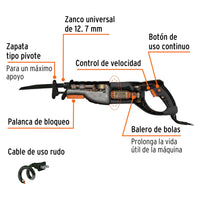Sierra Sable de 900W Industrial en Color Gris/Negro