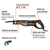Sierra Sable de 900W Industrial en Color Gris/Negro