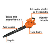Sopladora Eléctrica en Color Negro con Naranja