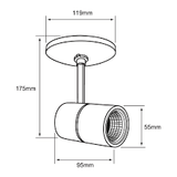 Spot para uso interior en terminado Negro con LED integrado de 12W