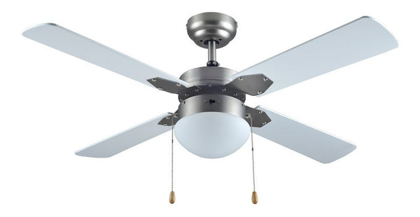 Ventilador de 42” en Acabado Níquel Brillante con Aspas Blancas