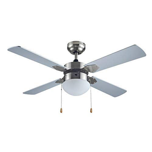 Ventilador de 42” en Acabado Niquel Cromado con Aspas Grises