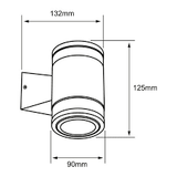 Lámpara Arbotante para Exterior en Luz Cálida de 6 W Acabado Negro