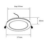 Plafón Inteligente para Empotrar en Techo Luz Atenuable de 12 W Acabado Blanco