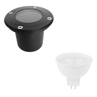 KIT de Lampara para Empotrar en Piso con Foco en Luz Blanca