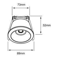 Lámpara para Empotrar en Techo de 6W en Luz Cálida Acabado Blanco/Cromo