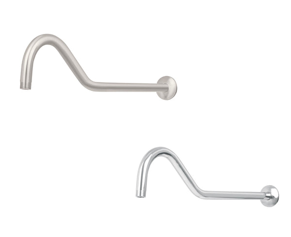 Brazos para Regaderas de Pared Tipo Gancho Disponible en Color Cromo y Satin (Modelo a Elegir)