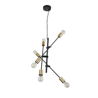 Candil Colgante Vintage Dirigible en Acabado Negro Mate con Oro