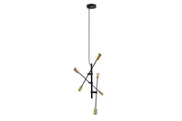 Candil Colgante Vintage Dirigible en Acabado Negro Mate con Oro
