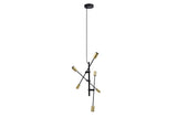 Candil Colgante Vintage Dirigible en Acabado Negro Mate con Oro