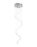 Candil Cristal Cortado Espiral Sencillo 1.60 Metros de Altura