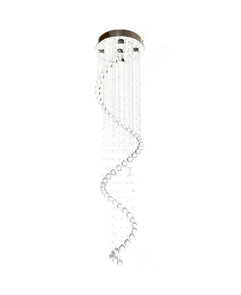 Candil Cristal Cortado Espiral Sencillo 1.60 Metros de Altura