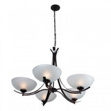 Candil Colgante en Color Chocolate con Cristal Opalino Uso Interior