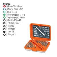 Desarmador de Precisión con 42 Puntas Intercambiables