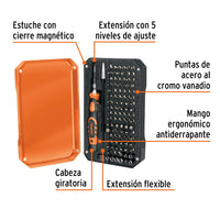 Desarmador de Precisión con 106 Piezas Intercambiables