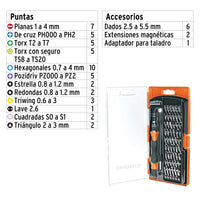 Desarmador de Precisión 57 Puntas Intercambiables