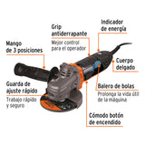 Esmeriladora 4 1/2" de 950W en Color Naranja