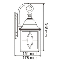 Lampara de Pared Tipo Farol en Color Satín para Uso Exterior/Interior