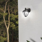 Lampara Tipo Farol en Color Negro con Led Integrado