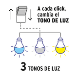 Foco LED de 8W Tipo Bulbo con 3 Tonos de Luz