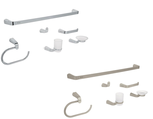 Juego de 6 Accesorios para Baño Disponible en Color Cromo y Satin (Modelo a Elegir)