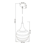 Lampara Colgante 20 cm de Diámetro y 32.8 de Altura