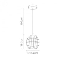 Lampara Colgante Vintage en Forma de Circulo en Color Negro Uso Interior