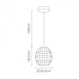 Lampara Colgante Vintage en Forma de Circulo en Color Negro Uso Interior