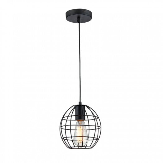 Lampara Colgante Vintage en Forma de Circulo en Color Negro Uso Interior