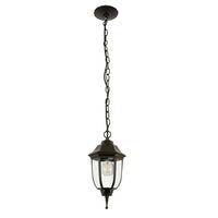Lampara Colgante Tipo Farol en Color Negro Uso Exterior/Interior