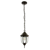 Lampara Colgante Tipo Farol en Color Negro Uso Exterior/Interior