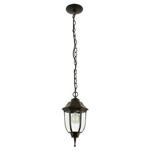Lampara Colgante Tipo Farol en Color Negro Uso Exterior/Interior