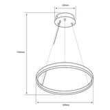 Lampara Colgante en Acabado Cromo Uso Interior con Led Integrado