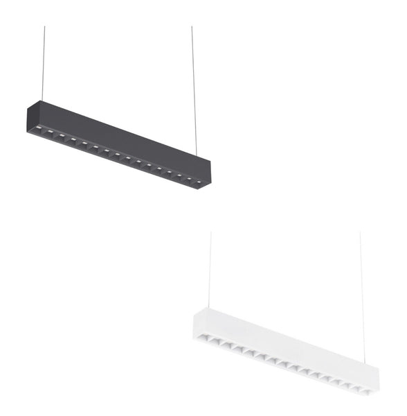 Lampara Colgante Lineal con LED Integrado Disponible en Color Negro y Blanco (Modelo a Elegir)