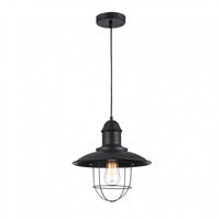 Lampara Colgante Rustica en Color Negro Mate Uso Interior