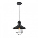 Lampara Colgante Rustica en Color Negro Mate Uso Interior