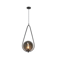 Lampara Colgante con Esfera al Centro Disponible en Color Negro, Dorado y Cromo (Modelo a Elegir)