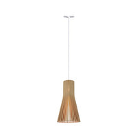 Lampara Colgante en Acabado Madera Natural para Uso Interior