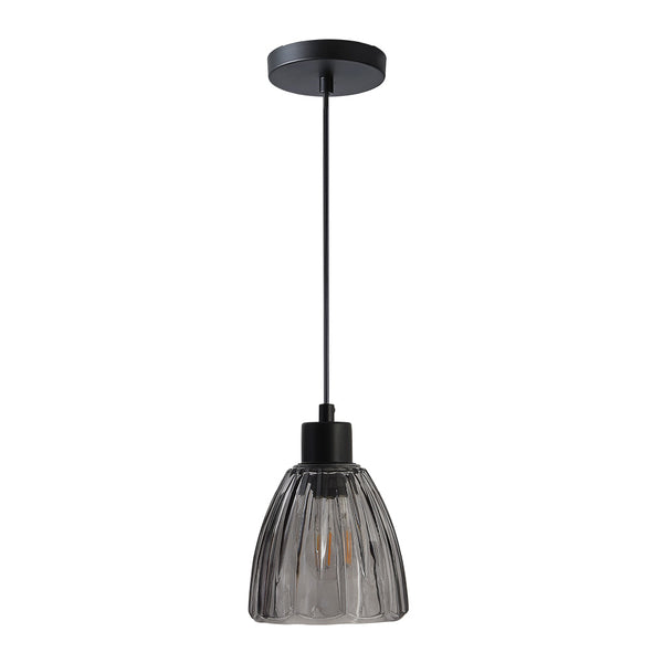 Lampara Colgante en Acabado Cristal Negro Uso Interior