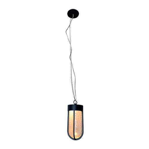 Lampara Colgante en Color Negro con Cristal con LED Integrado