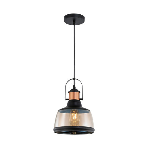 Lampara Colgante en Color Negro con Dorado Uso Interior