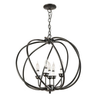 Lampara Colgante en Color Negro para 5 Focos Uso Interior