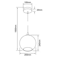 Lampara Colgante para 1 Foco en Cristal 3D Uso interior