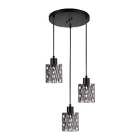 Lámpara Colgante para 3 Luces en Acabado Negro Uso Interior