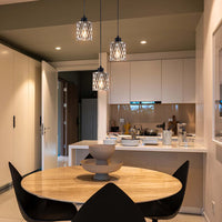 Lámpara Colgante para 3 Luces en Acabado Negro Uso Interior