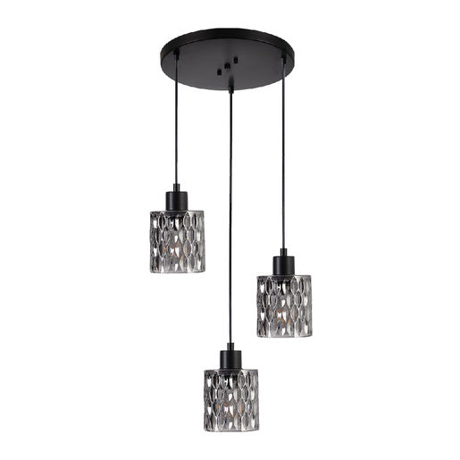 Lámpara Colgante para 3 Luces en Acabado Negro Uso Interior
