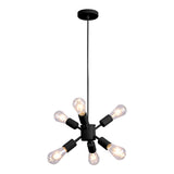 Lámpara Colgante para 6 Focos Disponible en Color Negro y Blanco (Modelo a Elegir)